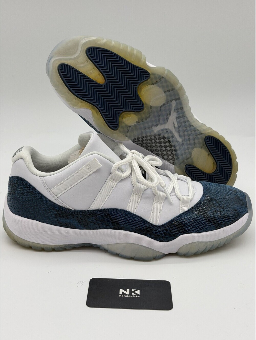 Air Jordan 11 Retro Low Snakeskin White Blue Men's Sneaker 2019 size 11.5M